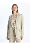 Фото #1 товара LCW Vision Çizgili Uzun Kollu Keten Karışımlı Kadın Blazer Ceket