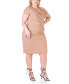 Plus Size Short Sleeve V-neck Faux Wrap Dress