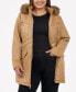 ფოტო #1 პროდუქტის Women's Plus Size Faux-Fur-Trim Hooded Quilted Coat