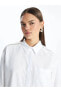 Фото #2 товара LCW Modest Düz Oversize Poplin Kadın Gömlek Tunik