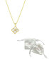 ფოტო #3 პროდუქტის 14K Gold-Plated White Mother-of-Pearl Initial Floral Necklace