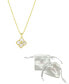 14K Gold-Plated White Mother-of-Pearl Initial Floral Necklace