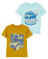 Фото #2 товара Toddler 2-Pack Racecar & Construction Graphic Tees 2T