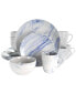 Фото #1 товара Marble Clara 16 Piece Stoneware Dinnerware Set, Service for 4