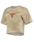 ფოტო #2 პროდუქტის Women's White and Tan Texas Longhorns Park Camo Boxy T-shirt