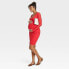 Фото #2 товара Long Sleeve Mesh Mini Maternity Bodycon Dress - Isabel Maternity by Ingrid &