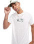 Фото #3 товара Armani Exchange boxy fit t-shirt with chest logo in off white