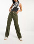 Фото #2 товара Only straight leg cargo trousers in khaki