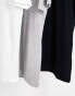 Farah Merion 3 pack t-shirts in white grey and black