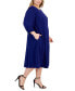 ფოტო #3 პროდუქტის Plus Size Puff-3/4-Sleeve Midi Dress