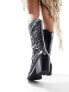 Bershka cowboy boots in black