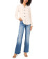 ფოტო #4 პროდუქტის Women's Contrast Stitch Button Front Collared Blouse