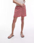 Topshop stripe knitted beach short in red