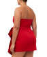 Фото #2 товара Women's Strapless Bow-Waist Mini Dress