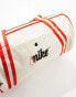 Nike Heritage duffel bag in off white and red