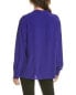 Eileen Fisher V-Neck Silk Top Women's Blue Xs