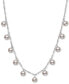 ფოტო #1 პროდუქტის White Cultured Freshwater Pearl (8mm) Dangle 18" Statement Necklace (Also in Pink & Dyed Gray Cultured Freshwater Pearl)