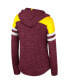 Фото #3 товара Women's Maroon Distressed Minnesota Golden Gophers Speckled Color Block Long Sleeve Hooded T-shirt