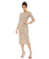 ფოტო #1 პროდუქტის Women's Embellished Long Sleeve Column Dress