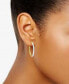 Medium Two-Tone Textured Hoop Earrings in Sterling Silver & 18k Gold-Plate, 1-1/2", Created for Macy's