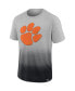 Men's Heathered Gray, Black Clemson Tigers Team Ombre T-shirt
