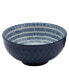 6.5" Cobalt Star Embossed Stoneware Ramen Noodle Bowls, Set of 2