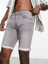 Only & Sons jog denim shorts in grey wash