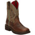 Фото #3 товара Justin Boots Nettie Embroidery Square Toe Cowboy Womens Brown Casual Boots GY95
