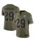 Фото #4 товара Men's Eric Dickerson Olive Los Angeles Rams 2022 Salute To Service Retired Player Limited Jersey