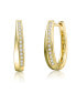 ფოტო #1 პროდუქტის 14k Yellow Gold Plated Hoop Earrings with Clear Cubic Zirconia