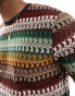 Фото #4 товара ASOS DESIGN t-shirt in multicolour crochet