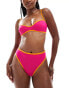 ASOS DESIGN contrast binding high leg high waist bikini bottom in pink