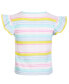 ფოტო #2 პროდუქტის Little Girls Rainbow Striped Front-Knot T-Shirt, Created for Macy's