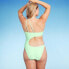 Фото #3 товара Women's One Shoulder Cut Out One Piece Swimsuit - Wild Fable Light Green L