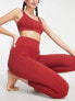 HIIT essential seamless full length rib legging in burgundy