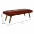 Bench Alexandra House Living Red Leather Mango wood 53 x 38 x 115 cm