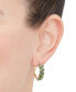 ფოტო #4 პროდუქტის Emerald Marquise-Cut Leaf Design Small Hoop Earrings (4 ct. t.w.) in 14k Gold, 0.67" (Also in Ruby & Sapphire)