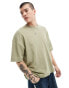 Фото #1 товара ASOS DESIGN oversized heavyweight textured t-shirt in khaki