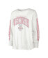 Women's White Distressed Wisconsin Badgers Statement SOA 3-Hit Long Sleeve T-shirt