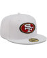 ფოტო #2 პროდუქტის Men's White San Francisco 49ers Logo Omaha 59FIFTY Fitted Hat