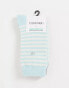 Фото #3 товара CK jeanna 2 pack socks in grey and light blue stripes