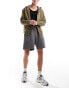 Weekday relaxed fit jersey shorts in off-black