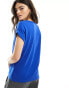 Фото #4 товара ONLY short sleeve crew neck top in bright blue