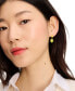 ფოტო #5 პროდუქტის Gold-Tone Color-Coated Stone Heart Charm Hoop Earrings
