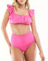 Фото #4 товара & Other Stories frill detail bikini top in pink