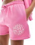 Missyempire logo sweat shorts co-ord in pink Розовый, 44 - фото #3