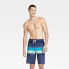 Фото #2 товара Men's 10" Ocean Striped Swim Shorts - Goodfellow & Co Dark Blue 38