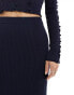 ASOS DESIGN knitted maxi skirt with frill and seam detail co-ord in navy Синий, L - EU 44-46 - фото #5