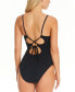 Фото #2 товара Women's Ribbed Lace-Back Swimsuit, Created for Macy's