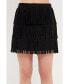ფოტო #1 პროდუქტის Women's Suede Fringe Skirt